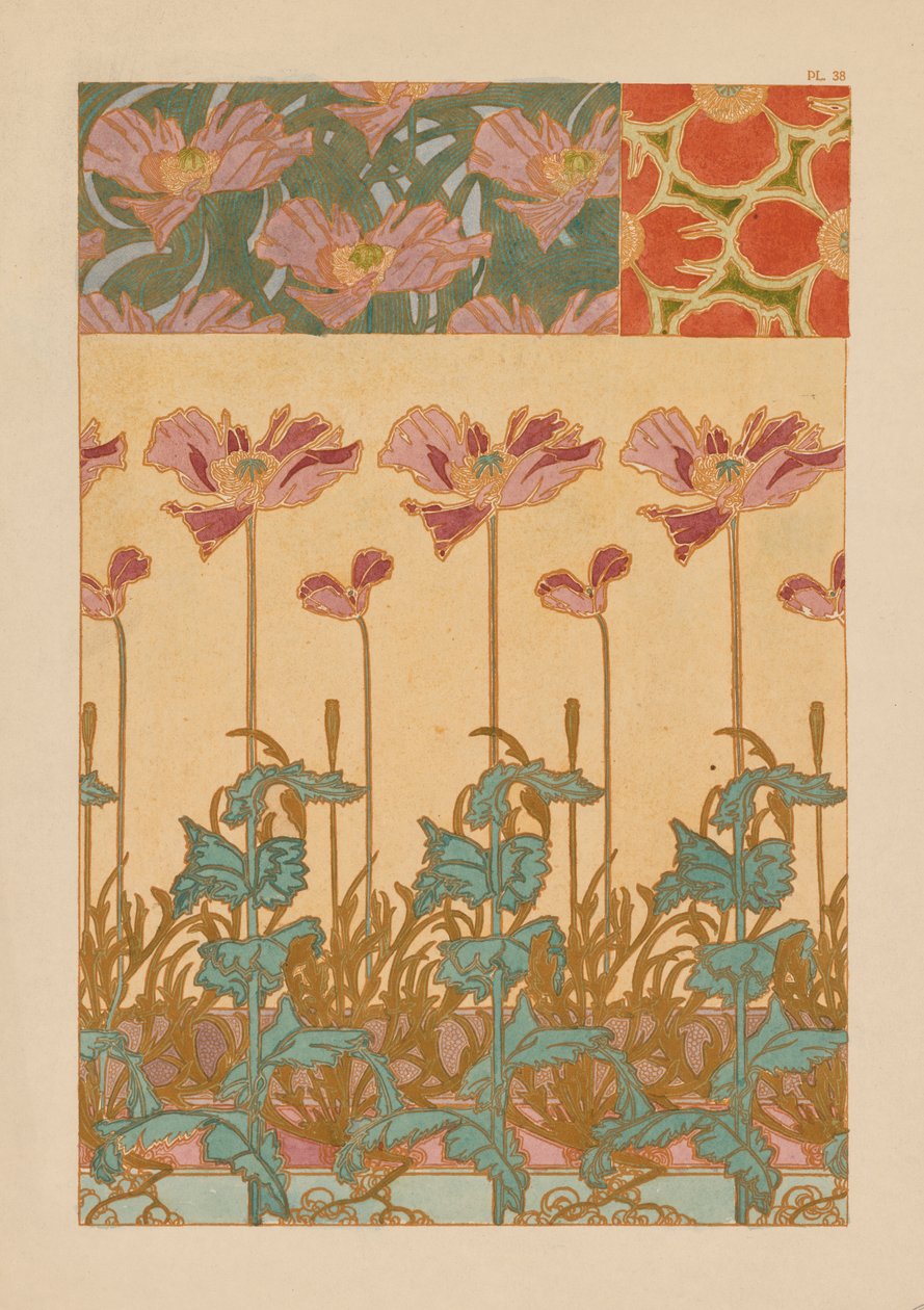 Documents Decoratifs: Orientalische Mohnblumen alkotó: Alphonse Mucha