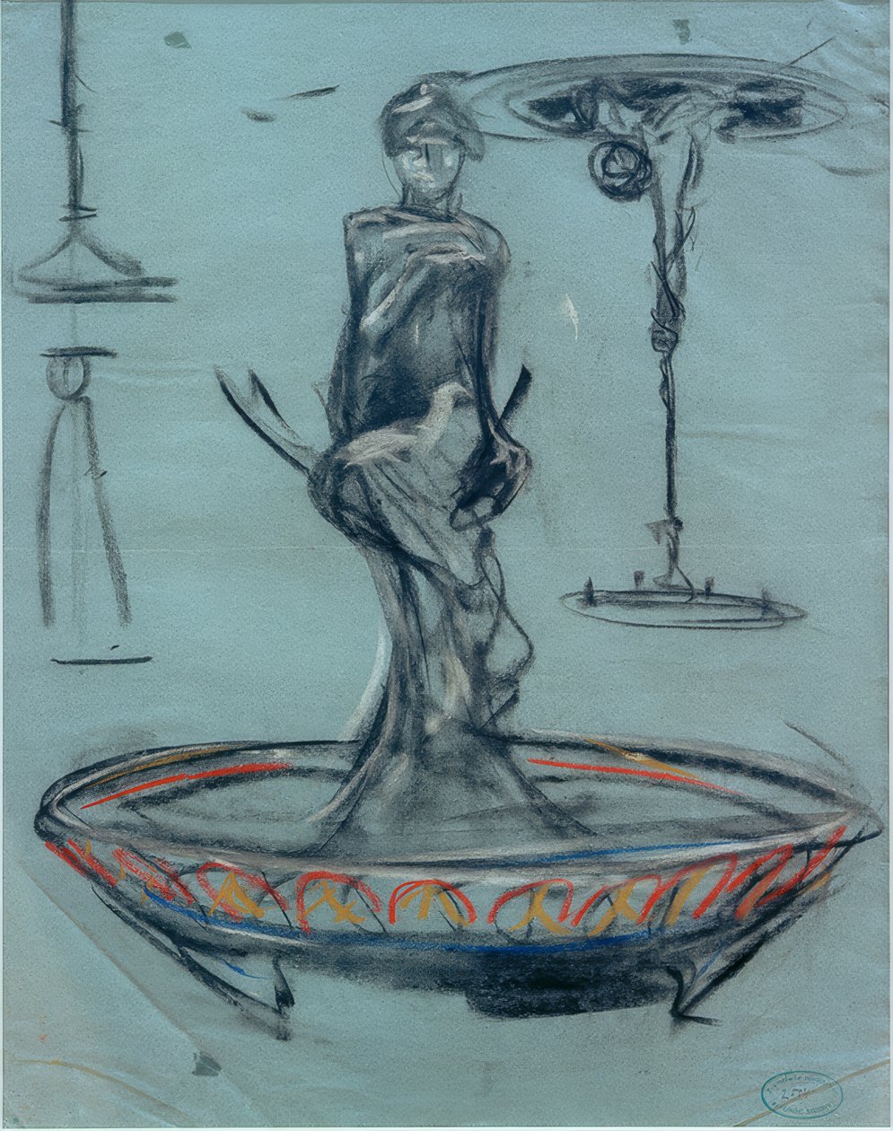 Tervezés egy szökőkúthoz és vázlatok alkotó: Alphonse Mucha