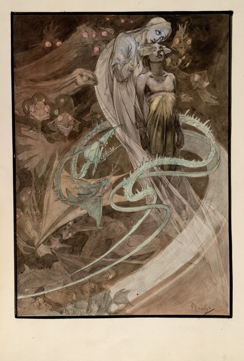 Illusztráció a Le Pater illusztrált kiadáshoz alkotó: Alphonse Mucha