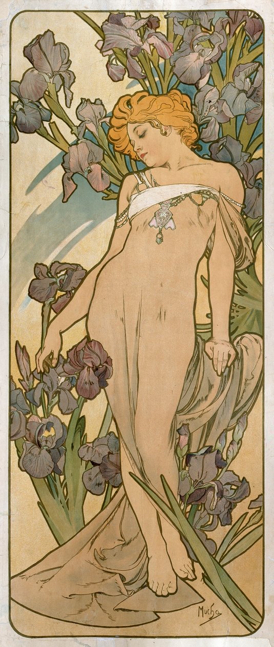 Íriszek, 1898. alkotó: Alphonse Mucha