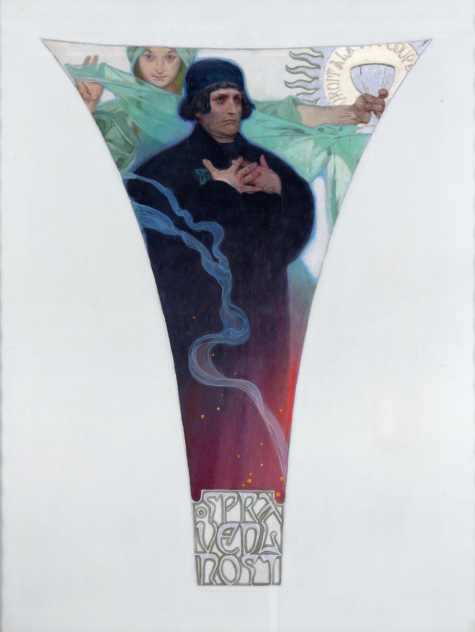 Husz János, 1911 alkotó: Alphonse Mucha