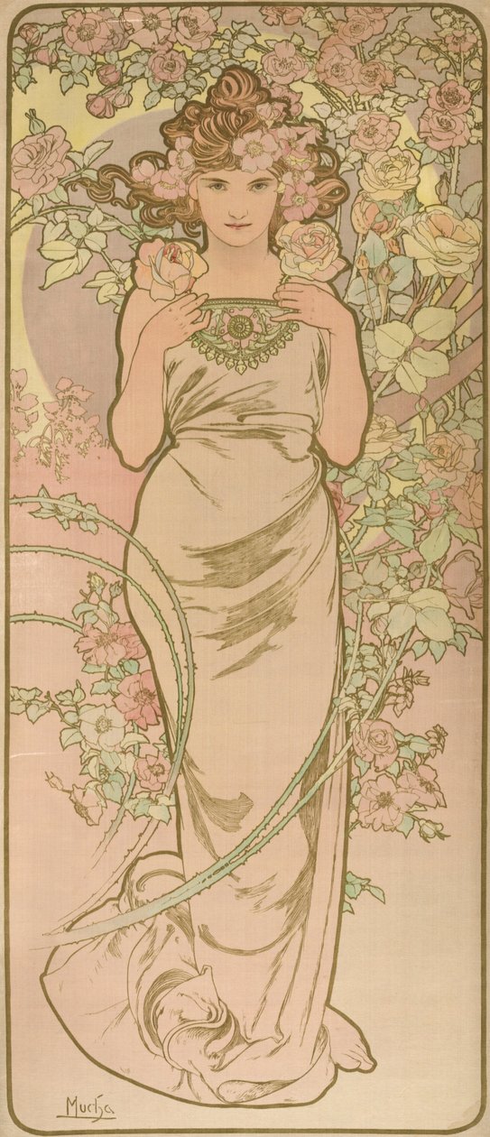La Femme Animee en Fleur alkotó: Alphonse Mucha