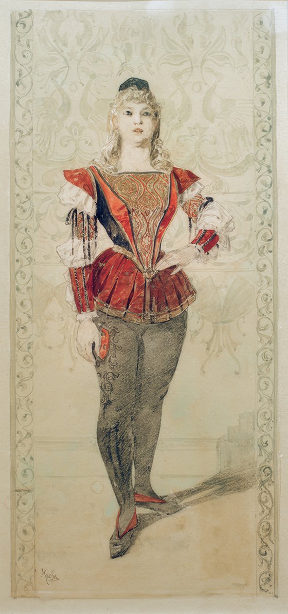 Jelmez a színházban alkotó: Alphonse Mucha