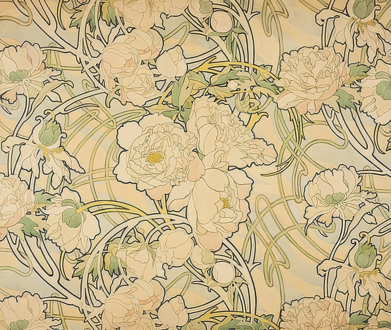 Pünkösdi rózsa. 1897 alkotó: Alphonse Mucha