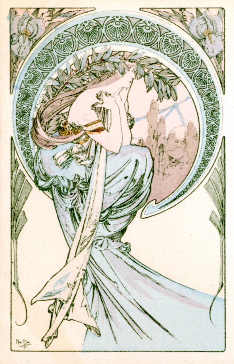 „Költészet”, 1900 alkotó: Alphonse Mucha