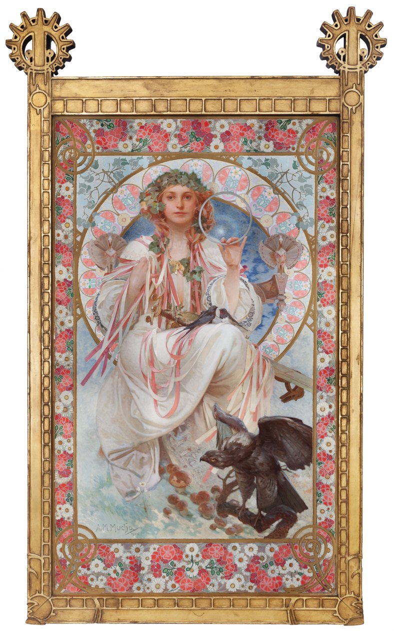 Josephine Crane-Bradley portréja Slavia szerepében alkotó: Alphonse Mucha