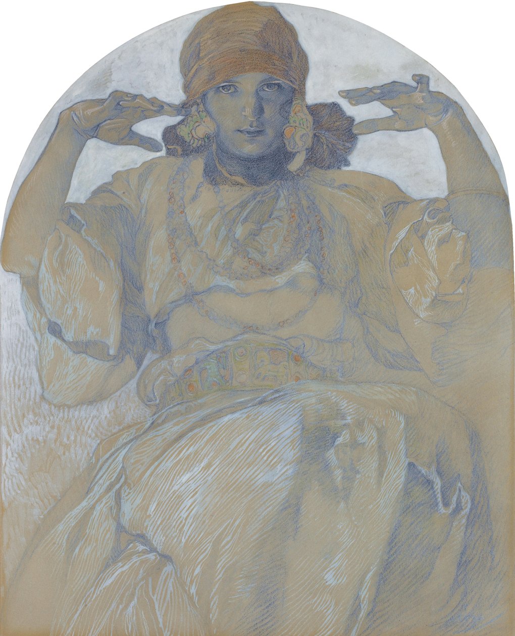 A művészek portréja Lánya, Jaroslava, c. 1924 alkotó: Alphonse Mucha