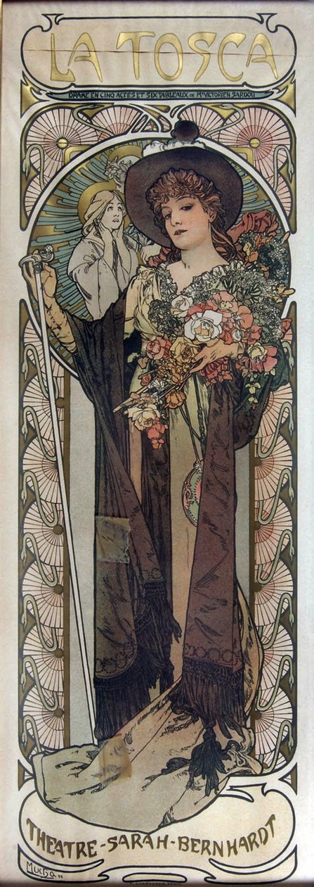 Plakát Victorien Sardou La Tosca című színművéhez, 1899 alkotó: Alphonse Mucha