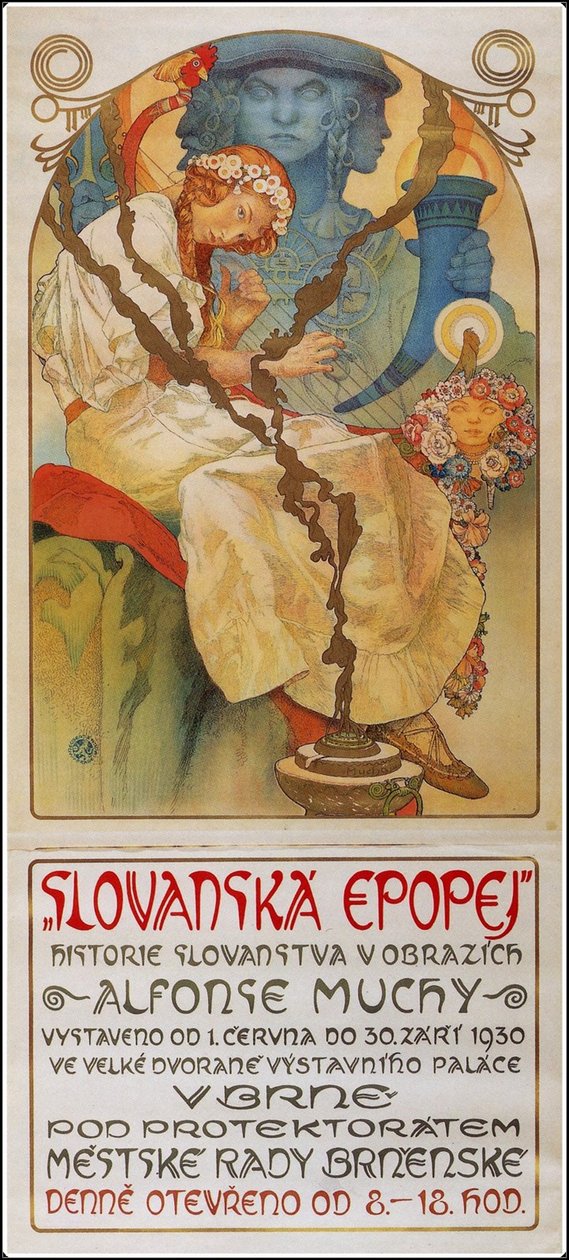 A szláv eposz című kiállítás plakátja Szláv eposz, 1928 alkotó: Alphonse Mucha