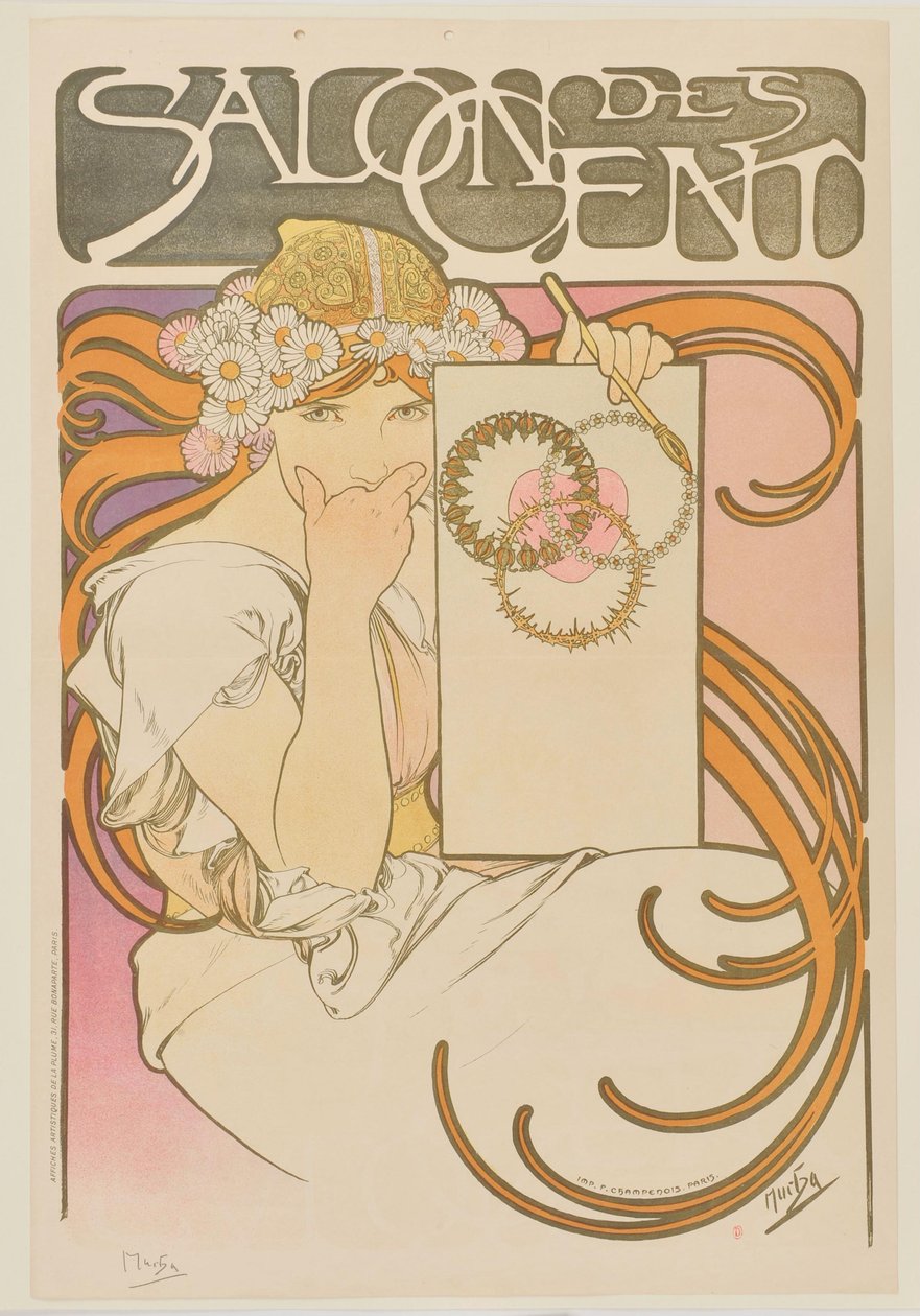 [A Százak Szalonja. 1897. június (nyomdai próbanyomat)] alkotó: Alphonse Mucha