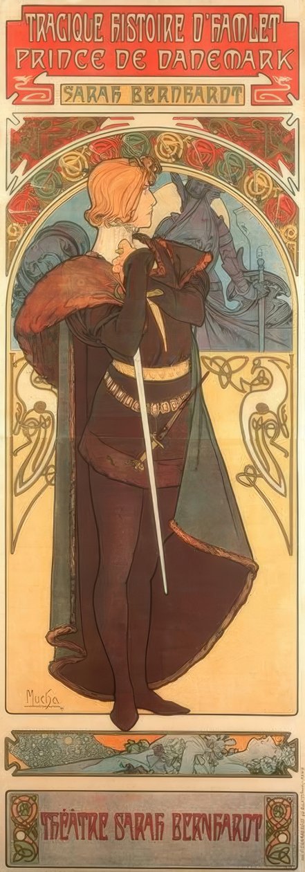 Sarah Bernhardt mint Hamlet alkotó: Alphonse Mucha