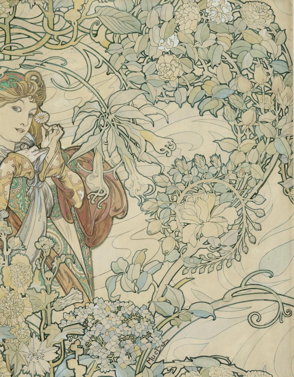 Textil design alkotó: Alphonse Mucha