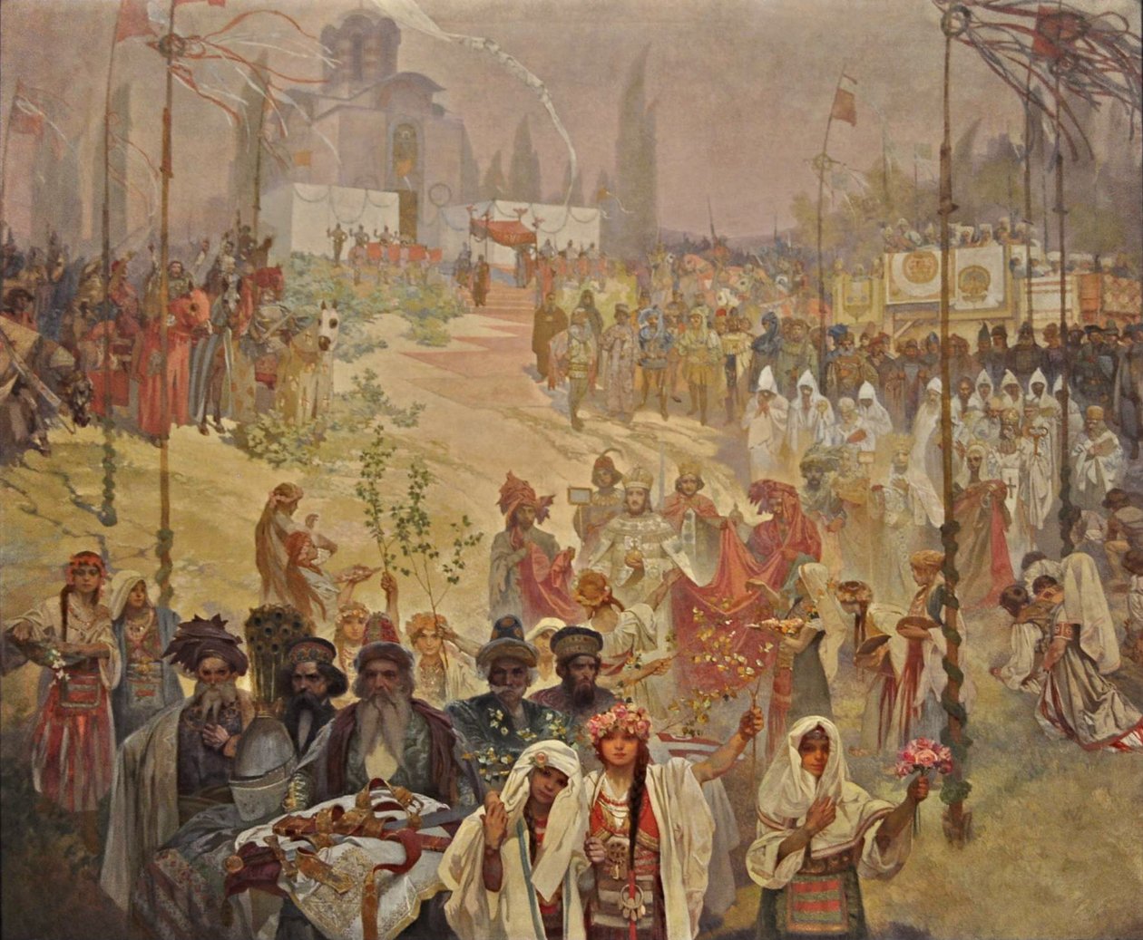 Stefan Dusan szerb cár kelet-római császárrá koronázása A szláv eposz ciklus alkotó: Alphonse Mucha