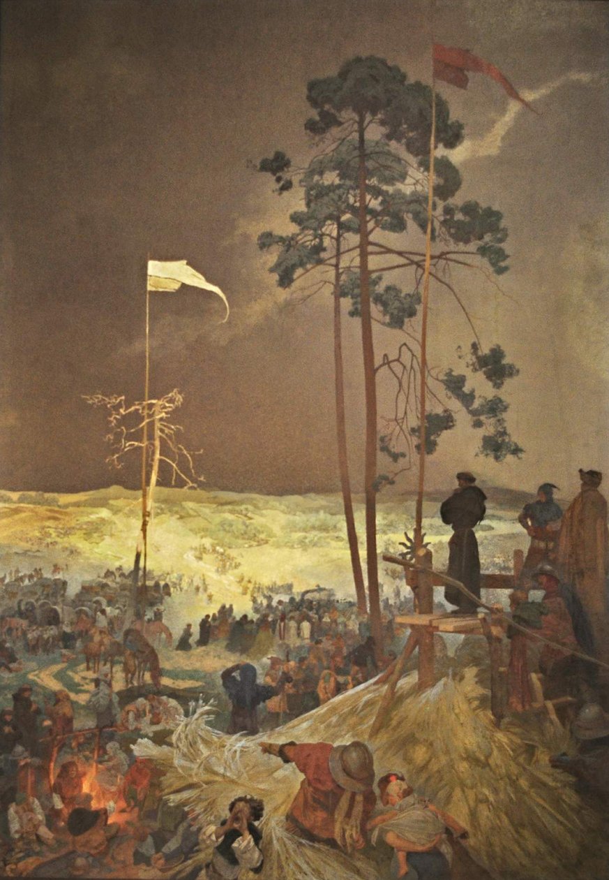A Találkozás Na Krizkach A ciklus A szláv eposz alkotó: Alphonse Mucha