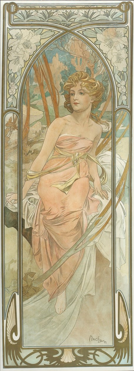 A napszakok: Reggeli ébredés alkotó: Alphonse Mucha