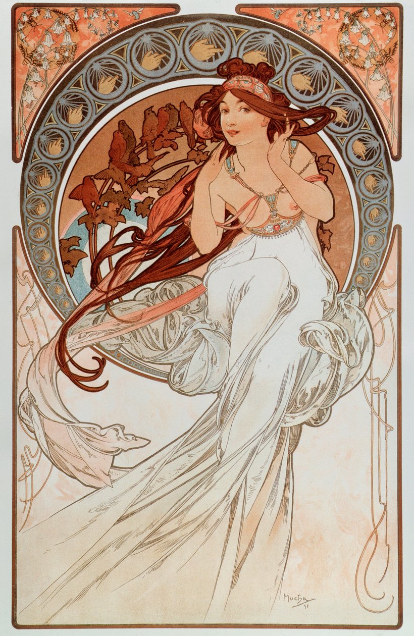 A zene. Litográfiák sorozatából alkotó: Alphonse Mucha