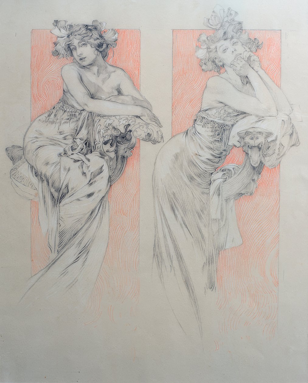 Előzetes rajz a 12. táblázathoz alkotó: Alphonse Mucha