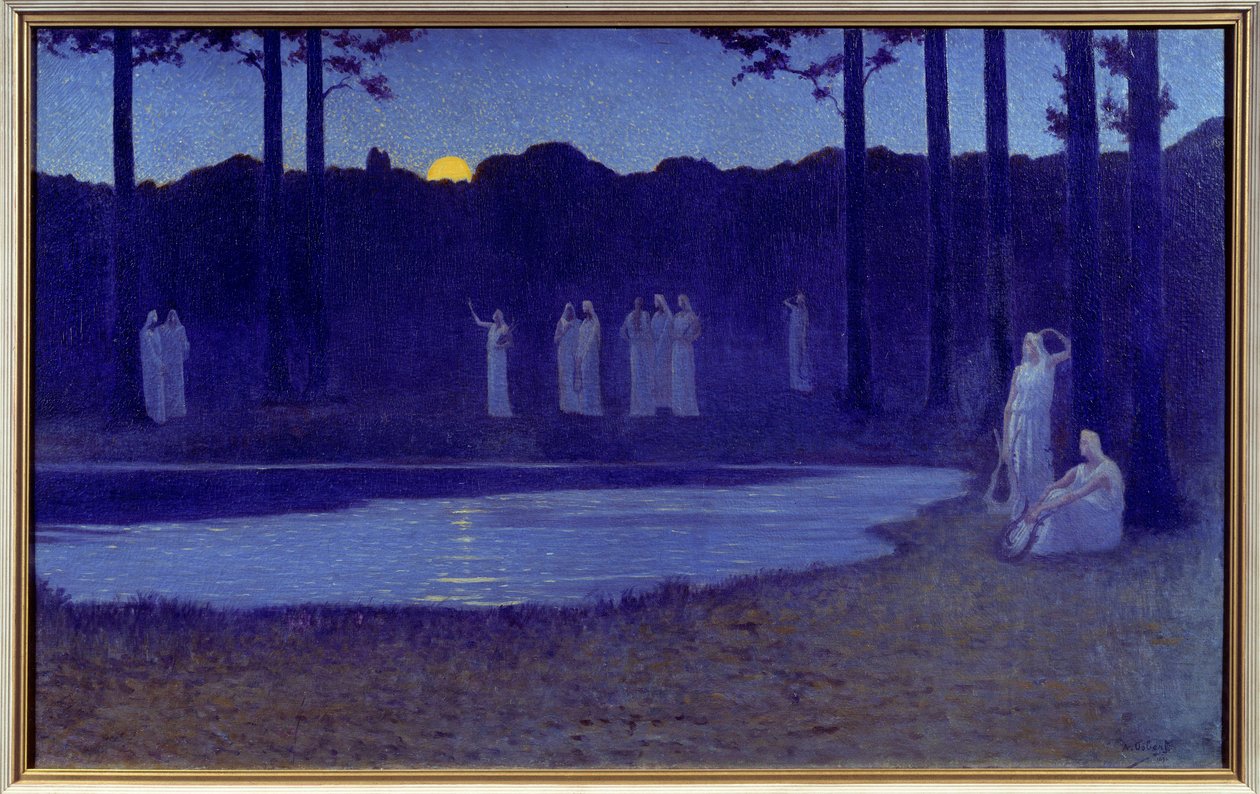 Szimbolika: „” Chants de nuit”” Alphonse Osbert (1857-1939) festménye 1896 V. 0,77x1,24 m Párizs, Muse d