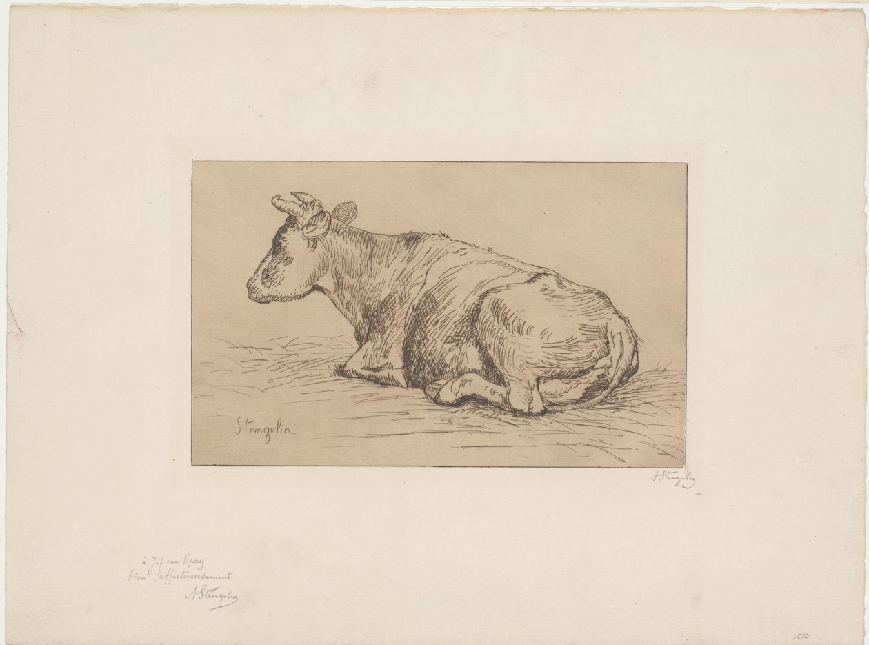 Fekvő tehén alkotó: Alphonse Stengelin (signed by artist)