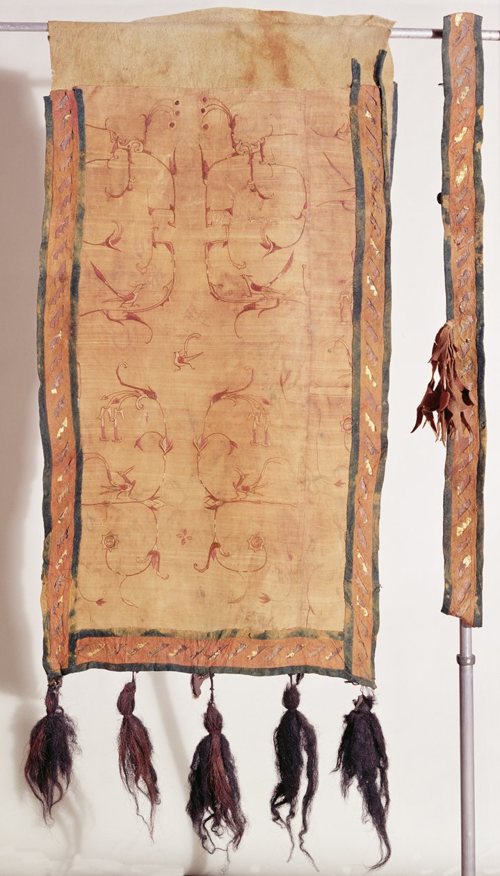 Kínai selyemmel bevont nyeregtakaró, Kr.e. 5-4. század (gyapjú, selyem, arany és bőr) alkotó: Altaic School