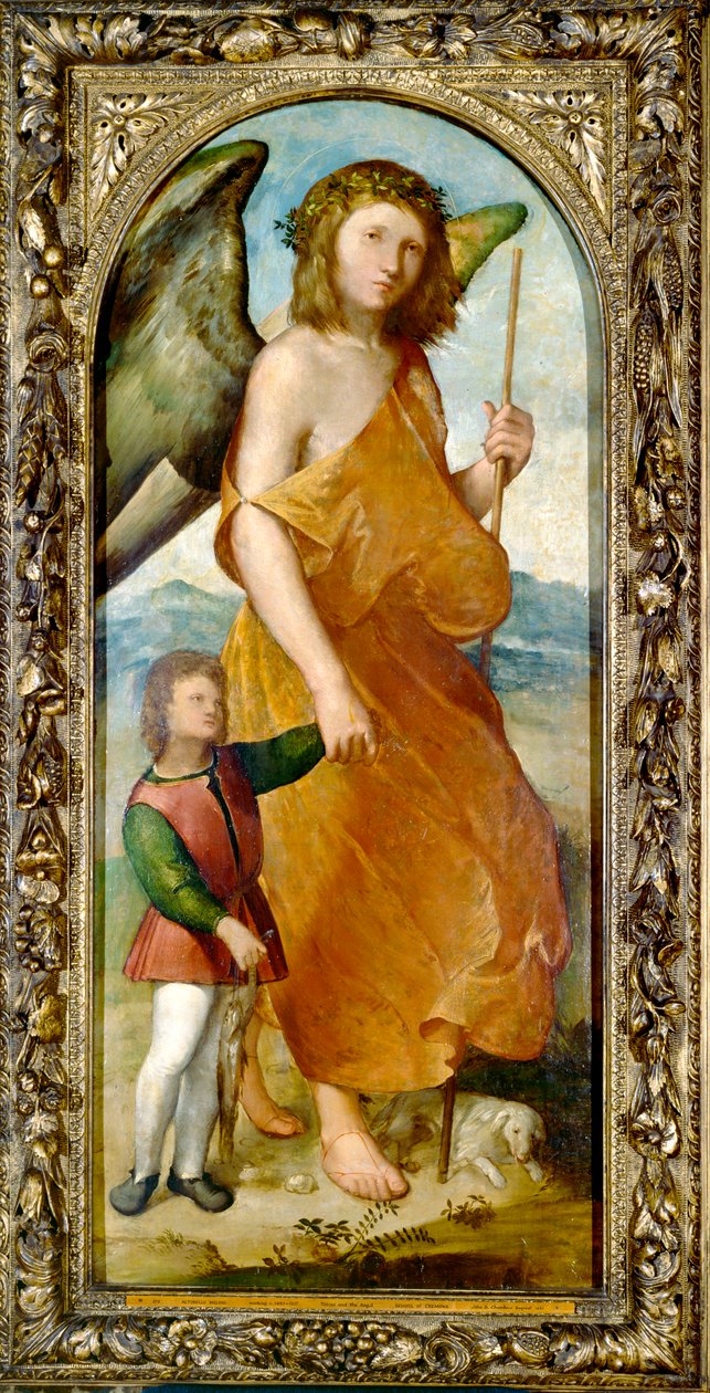 Tóbiás és az angyal, 1520-as évek eleje alkotó: Altobello Melone