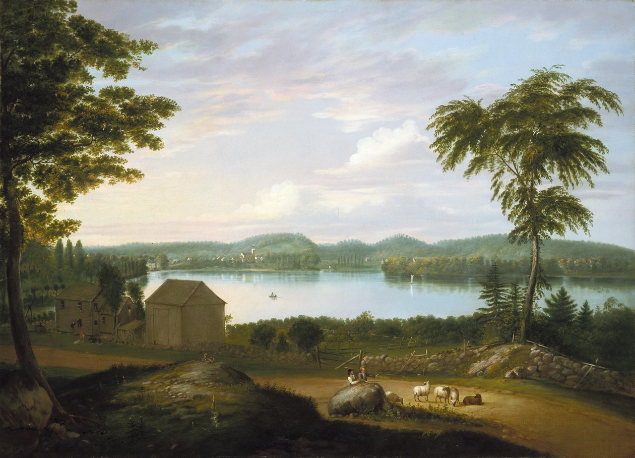Springfield kilátása a Connecticut folyón, 1819 alkotó: Alvan Fisher