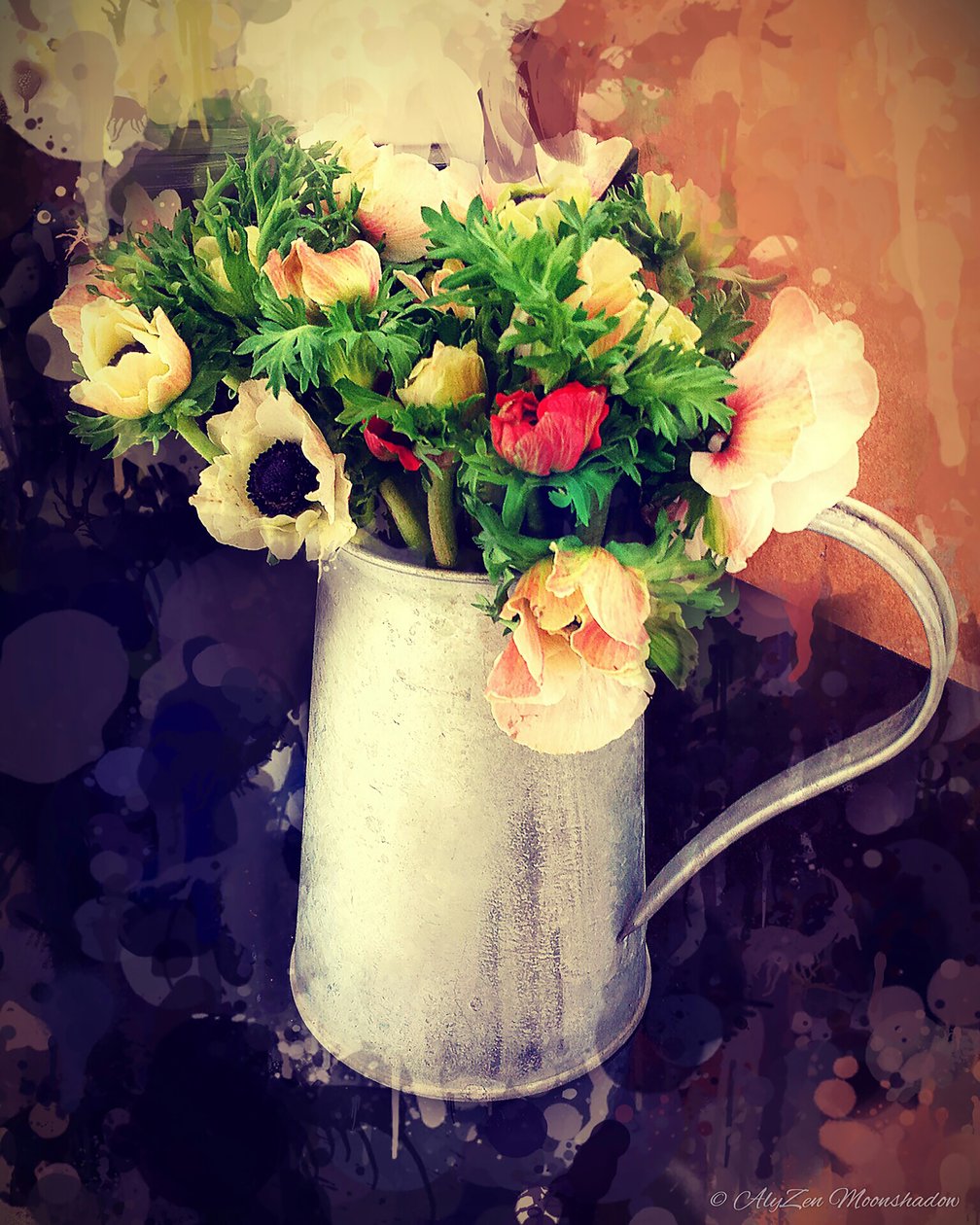 Anemones in Jug, 2014, (digitális vegyes médiás fonográfia) alkotó: AlyZen Moonshadow