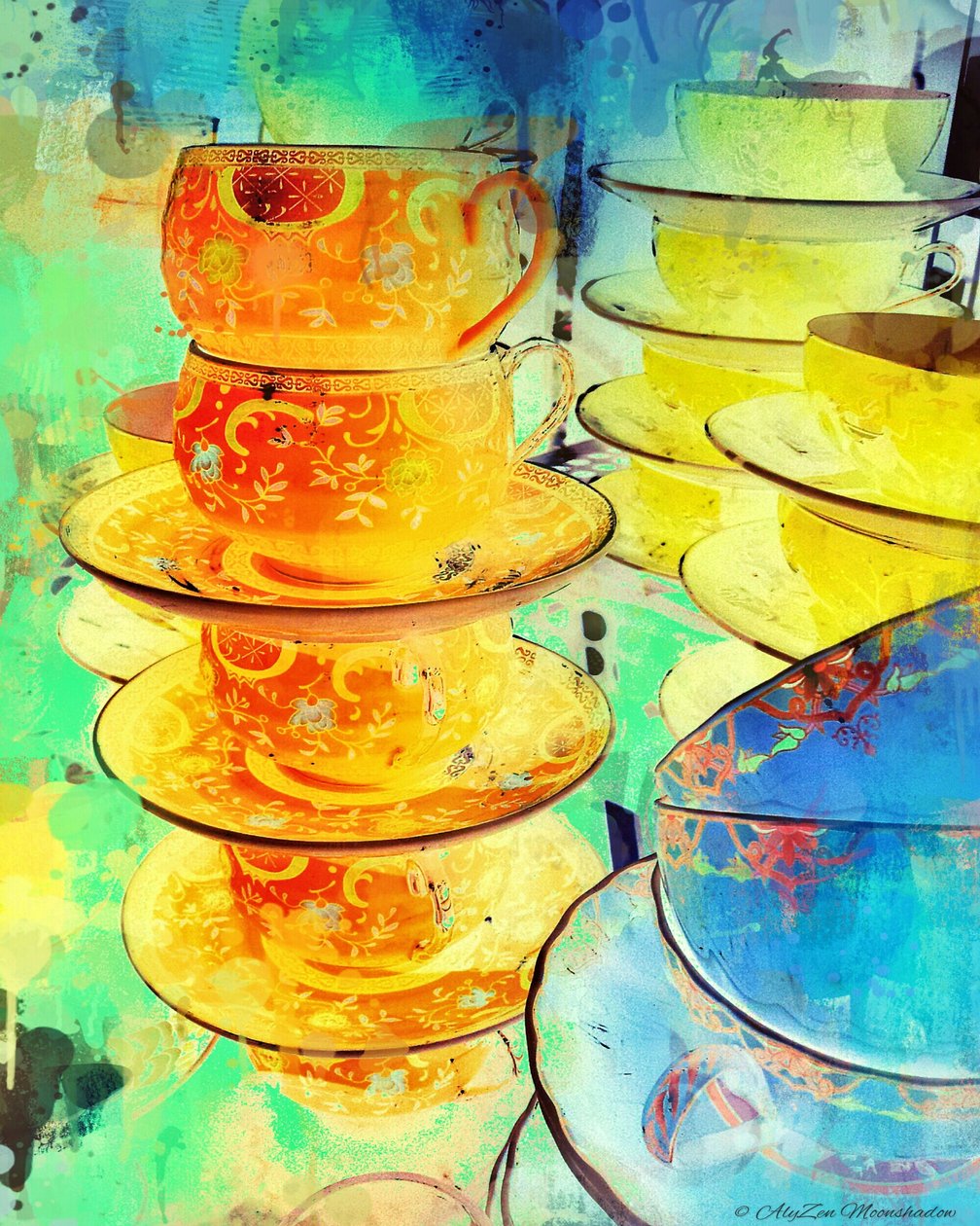 Orange and Gold Stack, 2014, (digitális vegyes médiás fonográfia) alkotó: AlyZen Moonshadow