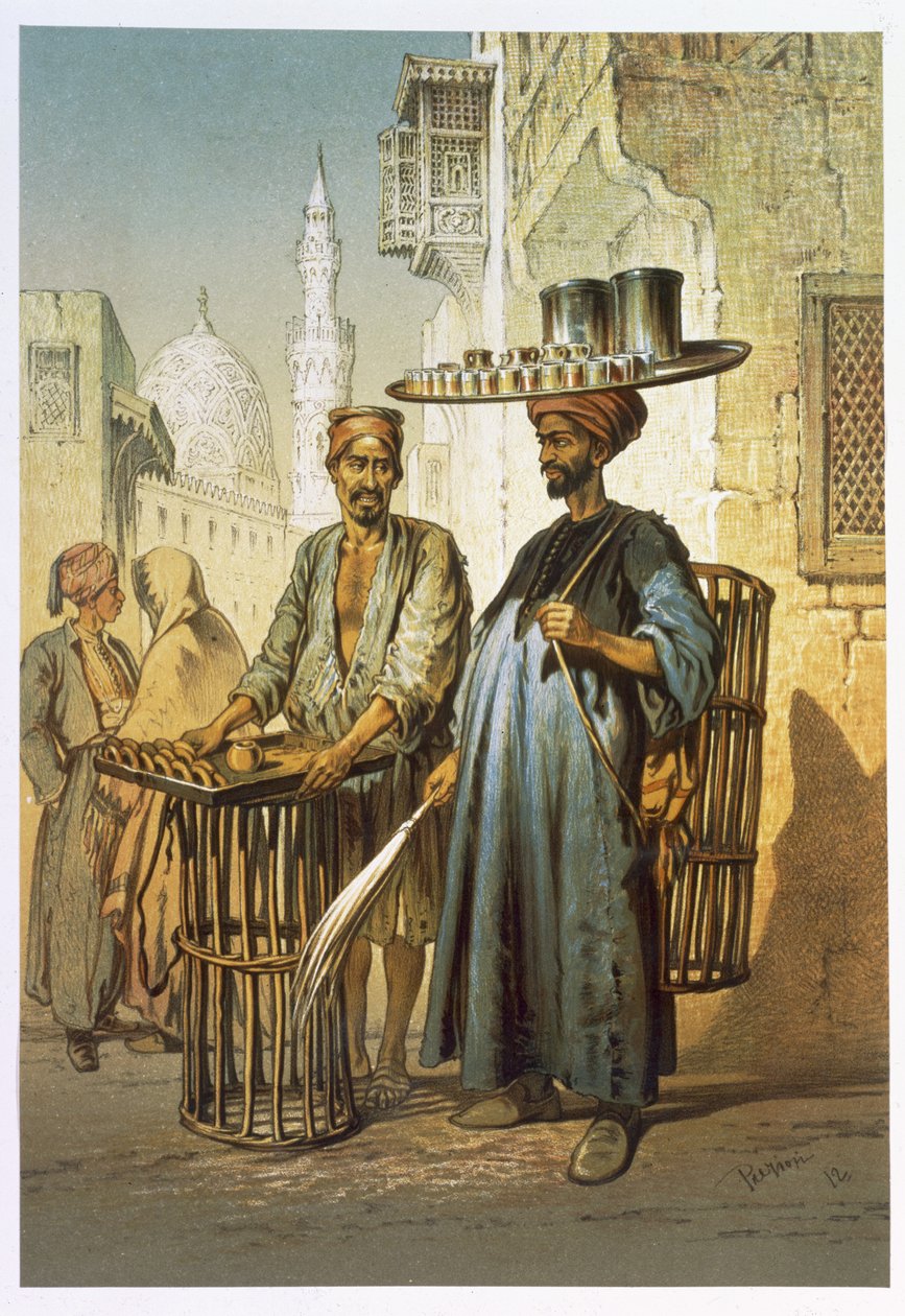 A tea eladó, a "Souvenir of Cairo"-ból, 1862 alkotó: Amadeo Preziosi