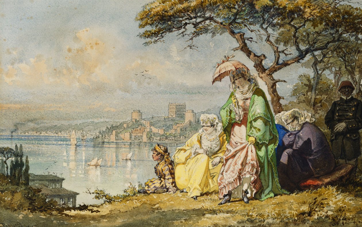 Hölgyek a Boszporuszon Rumeli Hisarral túl, 1873 alkotó: Amadeo Preziosi