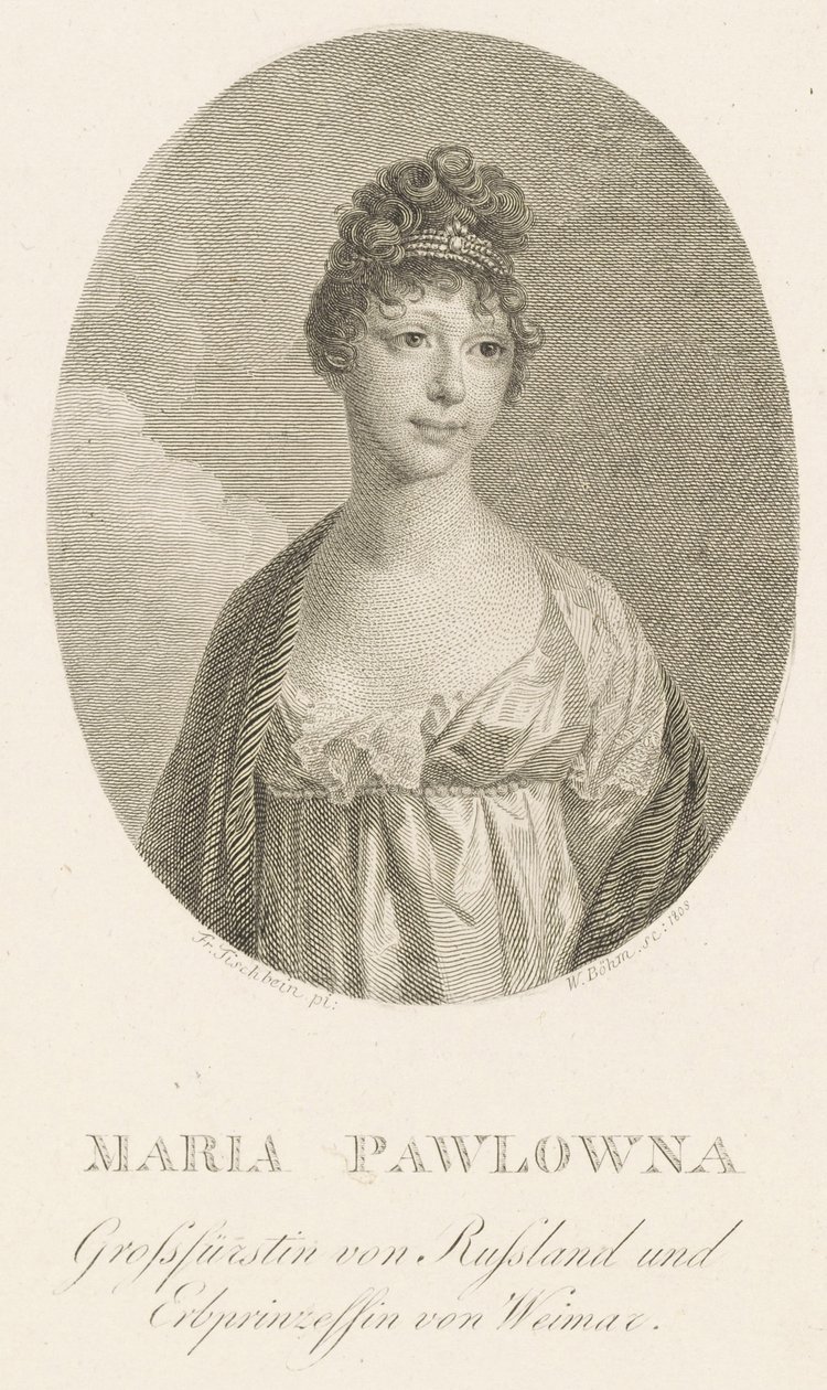 Mária Pavlovna oroszországi nagyhercegnő 1786-1859, Szász-Weimar-Eisenach nagyhercegnője, 1808. alkotó: Amadeus Wenzel Boehm