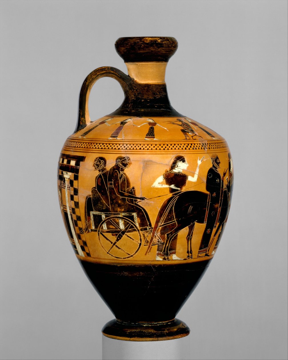 Lekythos, ie 550-530 (terrakotta) alkotó: Amasis Painter