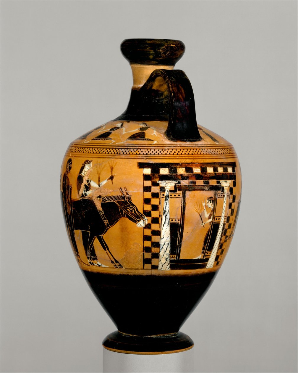 Terrakotta lekythos, ie 550–530 (terrakotta) alkotó: Amasis Painter
