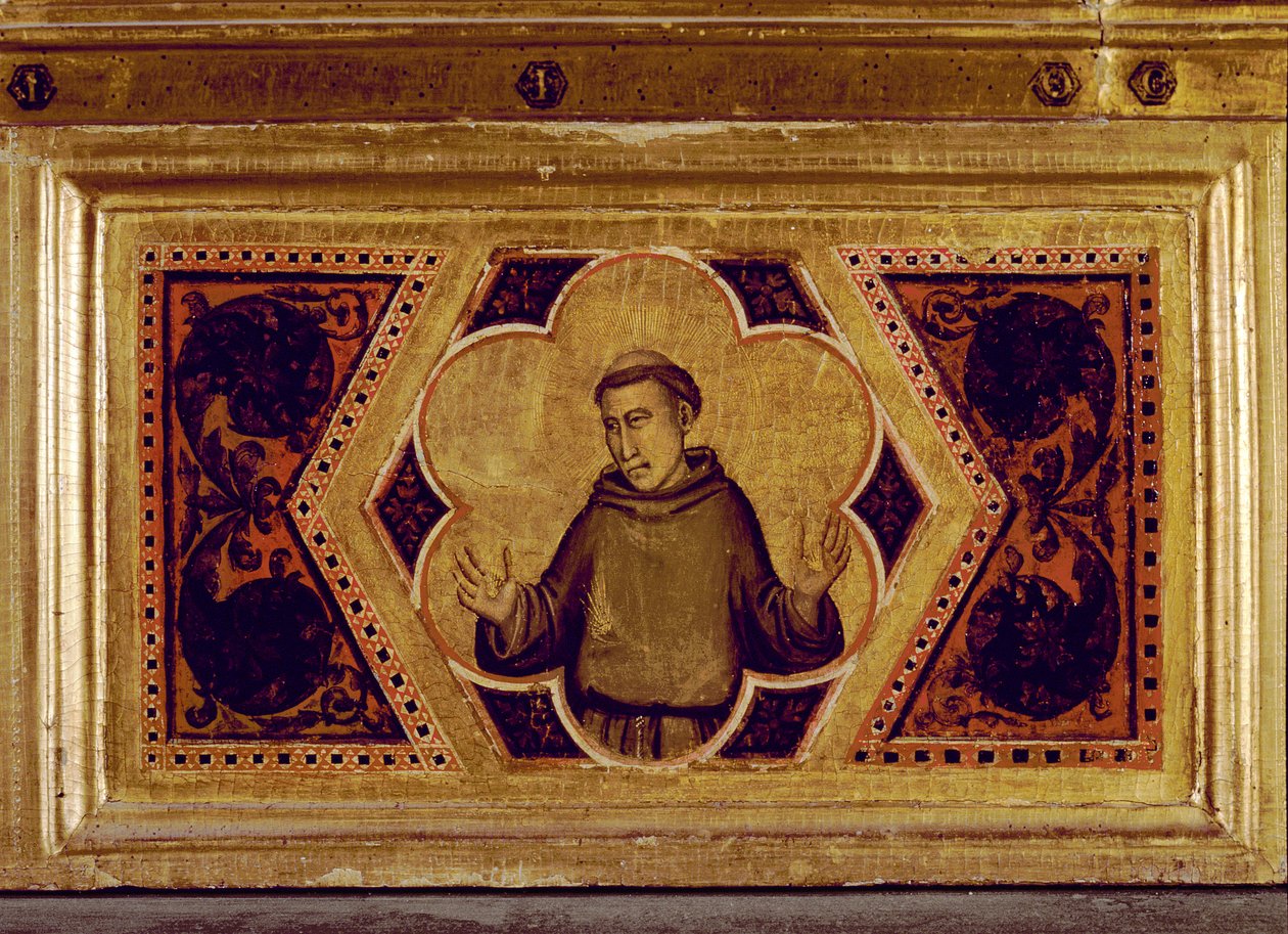 Assisi Szent Ferenc, a Szűz Poliptichon koronázásából (jobbra középső predella) (lásd még: 65540-65551) alkotó: Ambrogio Bondone Giotto