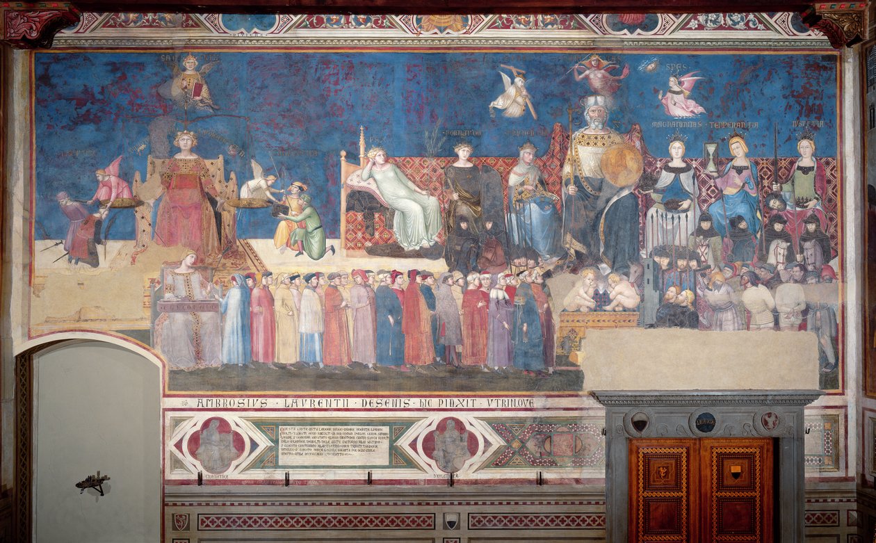 A jó kormányzás allegóriája, 1338-40 alkotó: Ambrogio Lorenzetti