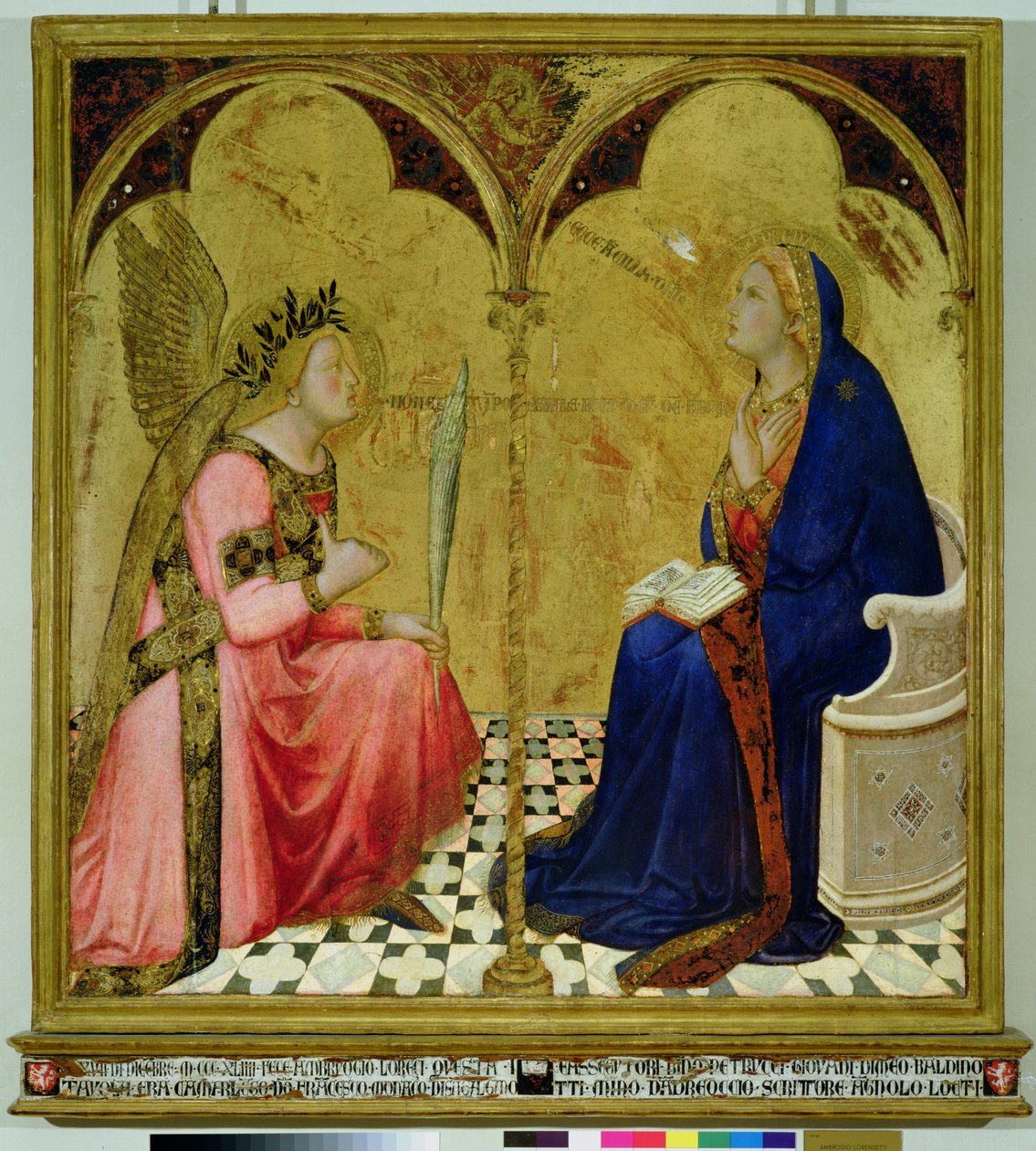 Angyali üdvözlet, 1344 (tempera a panelen) alkotó: Ambrogio Lorenzetti