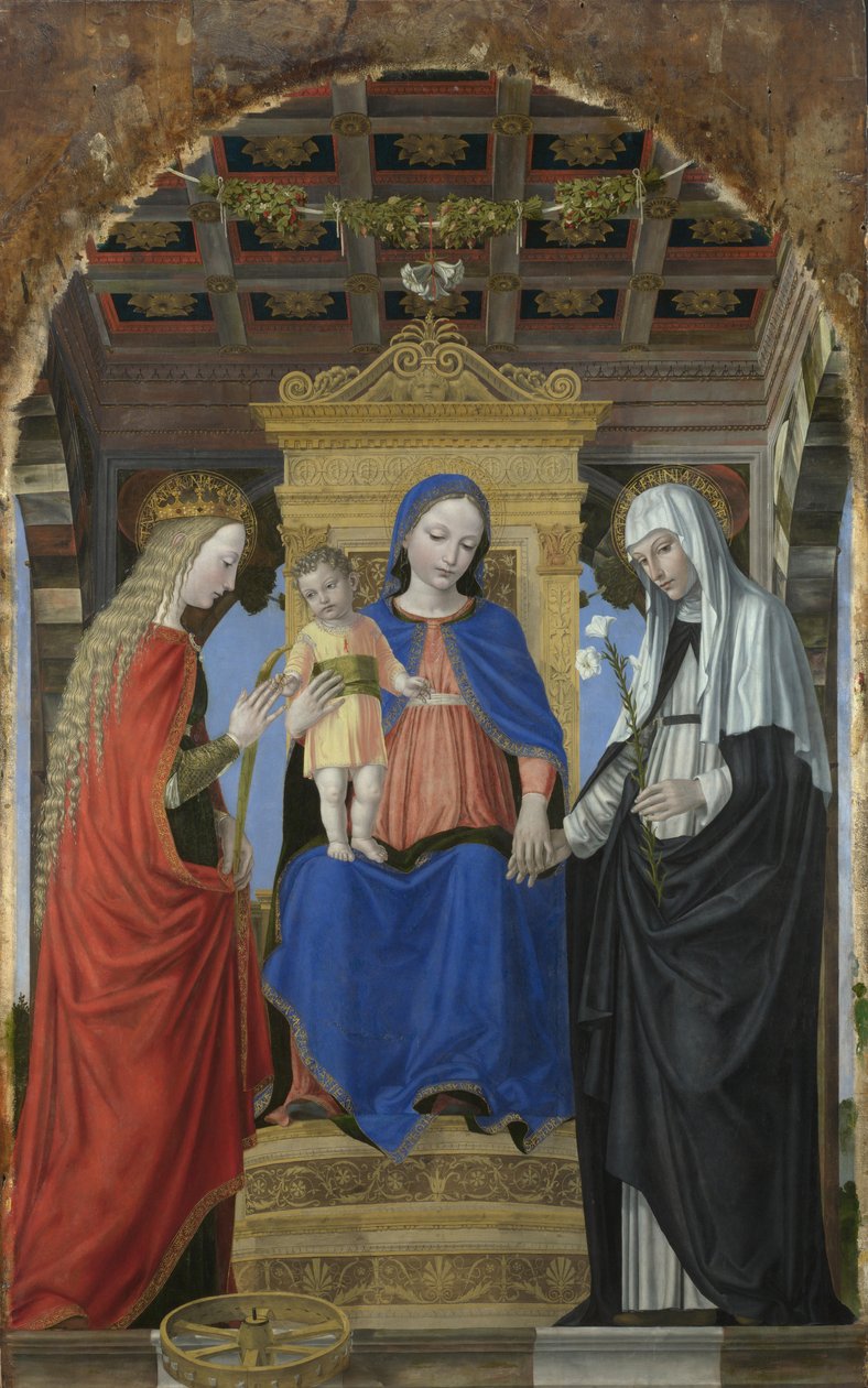 Szűz és gyermek Alexandriai Szent Katalinnal és Sienai Szent Katalinnal, c. 1490 alkotó: Ambrogio Bergognone