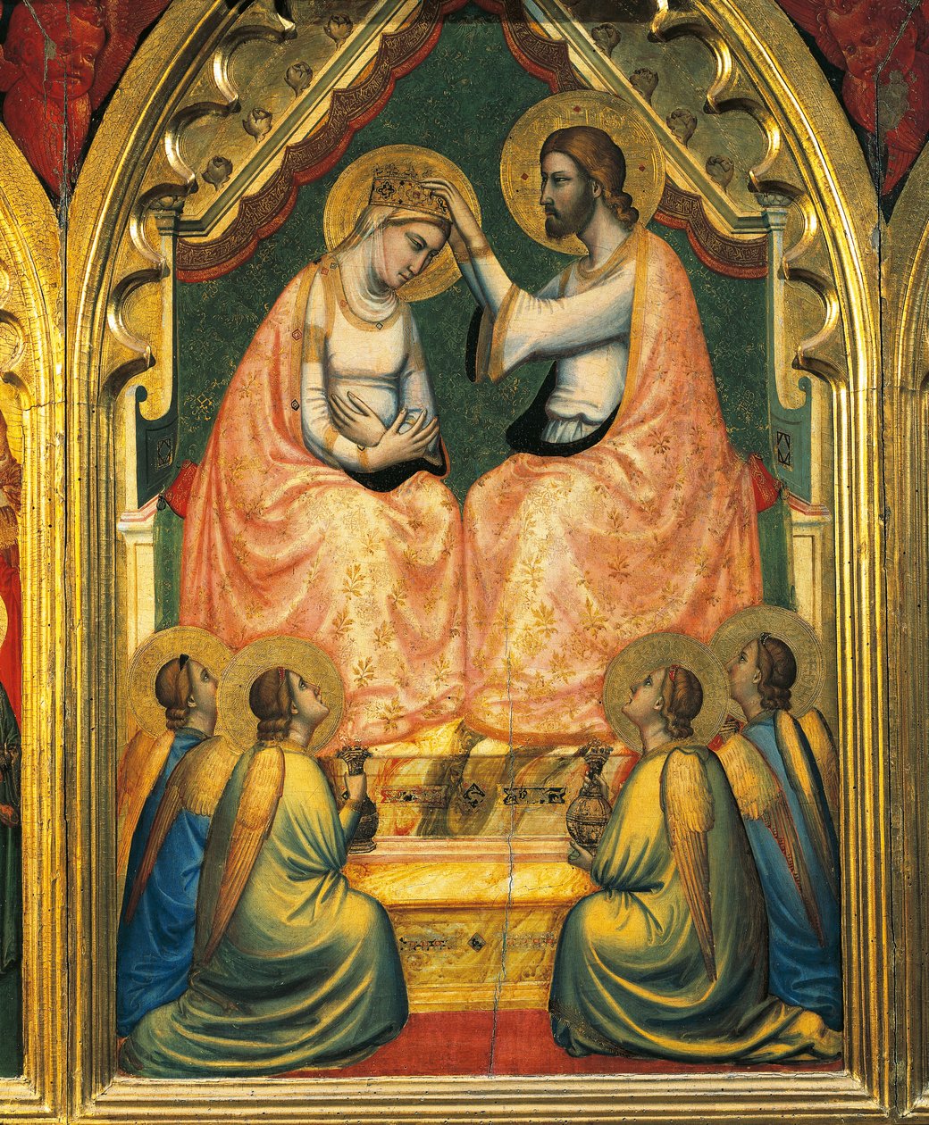 Szűz koronázása (tempera a panelen) alkotó: Ambrogio Bondone (workshop) Giotto