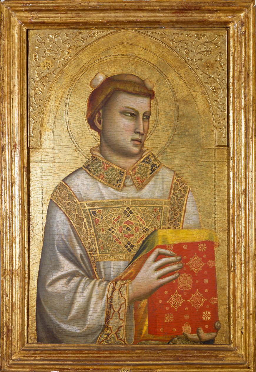 Szent István ábrázolása (Festmény fára, 1320-1325 körül) alkotó: Ambrogio Bondone (workshop) Giotto
