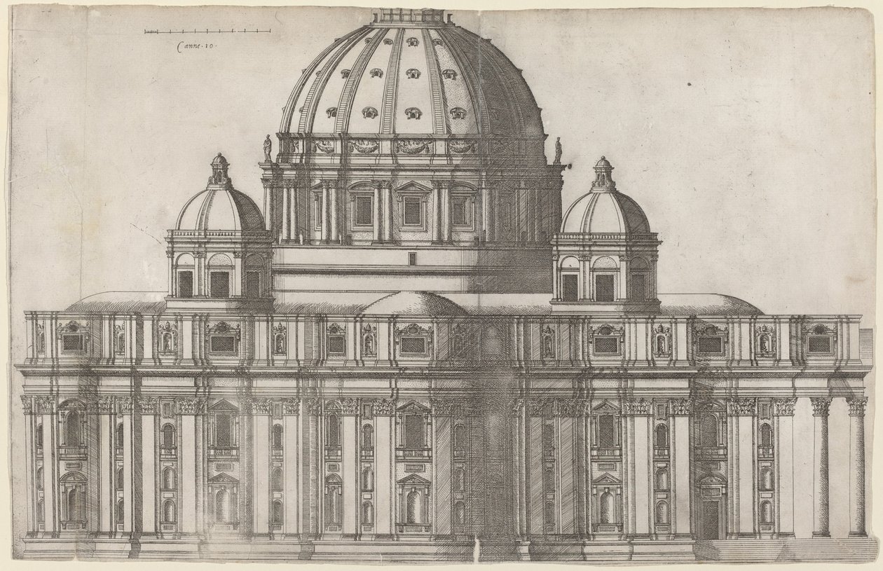 Hosszanti nézet a Szent Péter-templomról, Róma alkotó: Ambrogio Brambilla, after Michelangelo