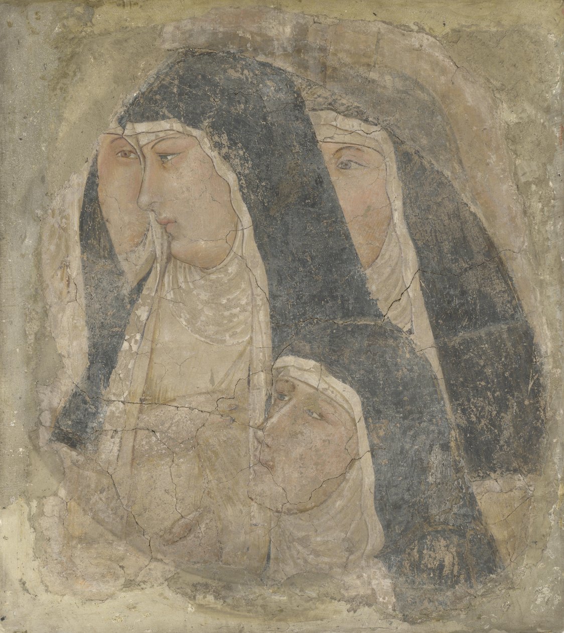 Négy klarisszák csoportja, 1340 körül alkotó: Ambrogio Lorenzetti