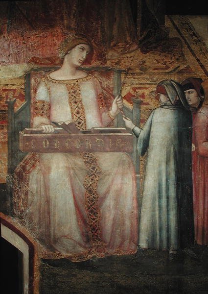 A jó kormányzás allegóriája, a Concord részlete alkotó: Ambrogio Lorenzetti