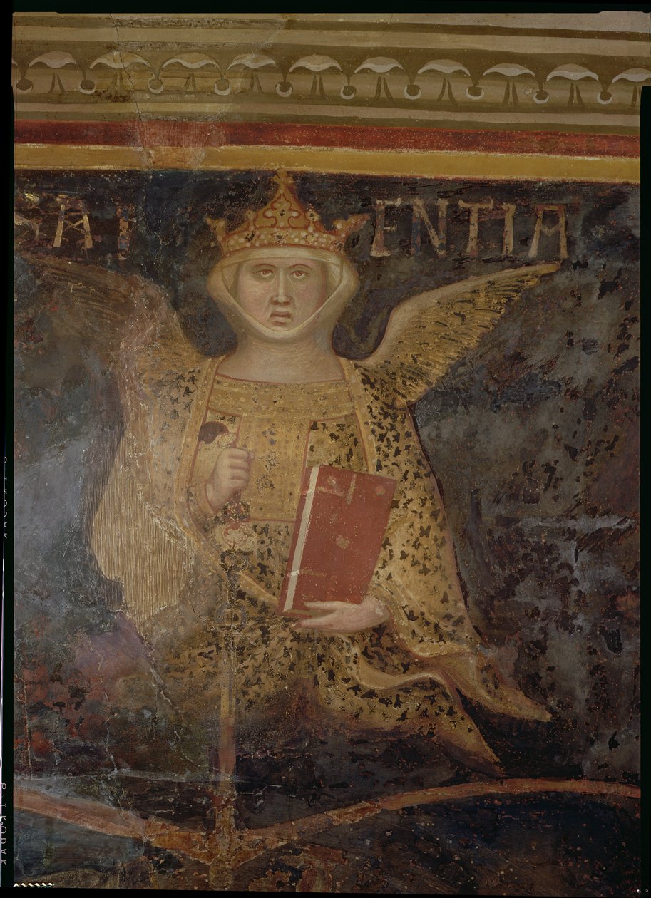 A jó kormányzás allegóriája, a bölcsesség részlete, 1338-40 alkotó: Ambrogio Lorenzetti