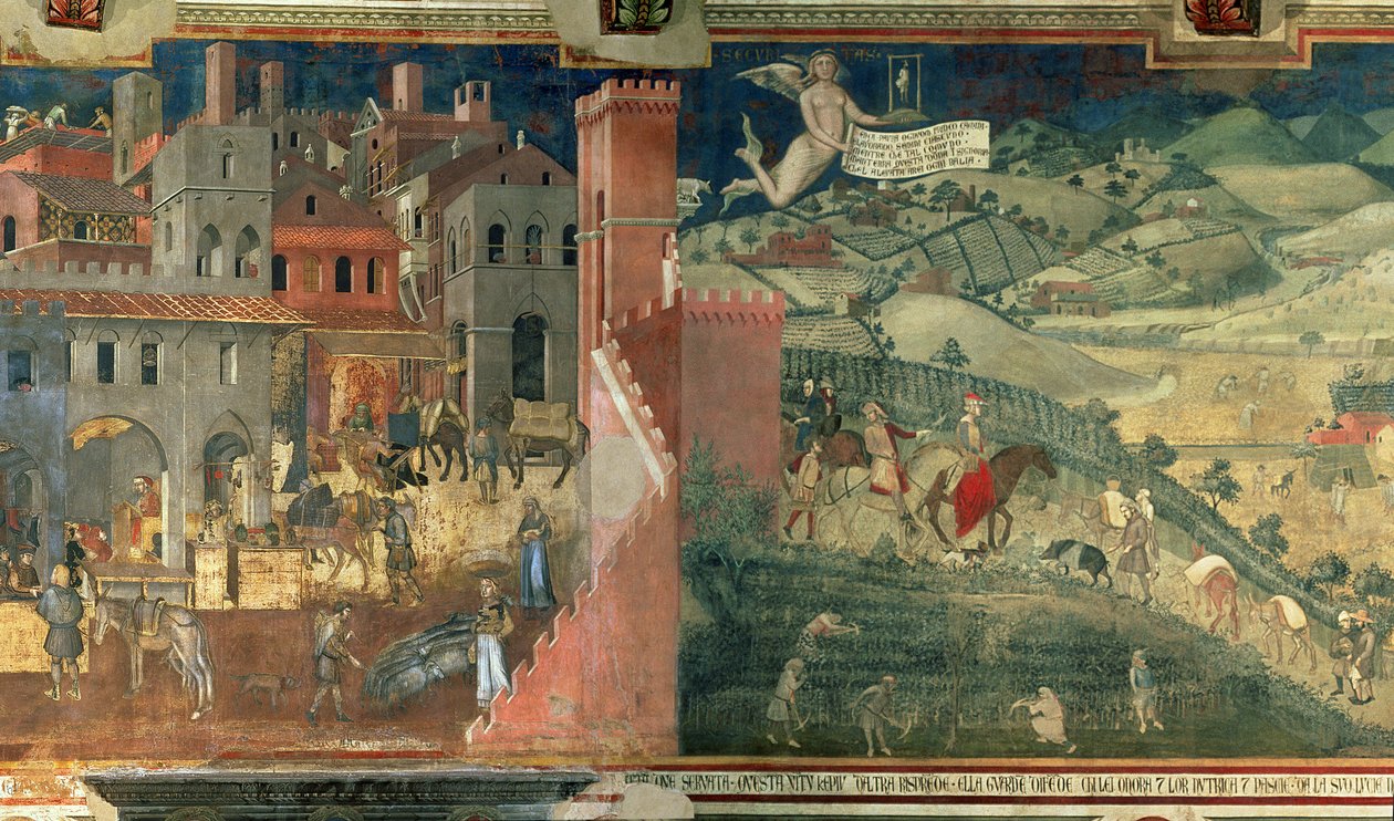 A jó kormányzás hatásai, 1338 körül alkotó: Ambrogio Lorenzetti