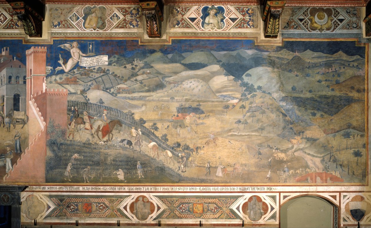A jó kormányzás hatásai a vidéken Freskók ciklusa A jó és rossz kormány allegóriája, 1338-1339 alkotó: Ambrogio Lorenzetti
