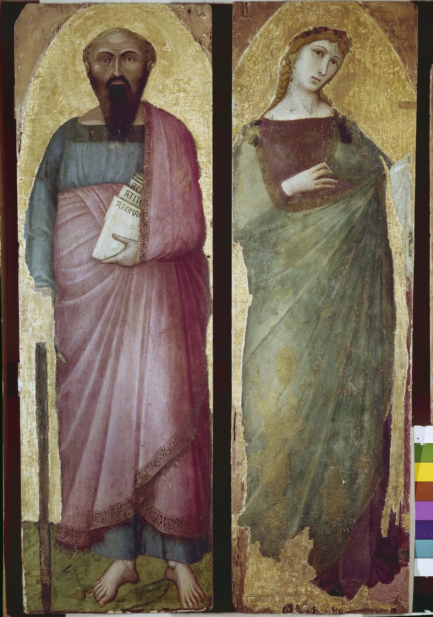 Szent Pál és a szent vértanúság, poliptikus részlet (tempera fán alkotó: Ambrogio Lorenzetti