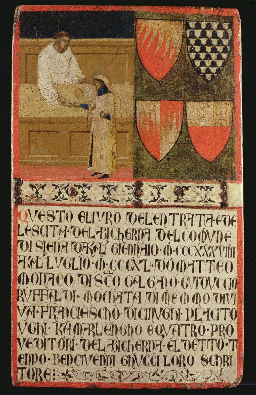 Adószedő adózóval, 1340 alkotó: Ambrogio Lorenzetti