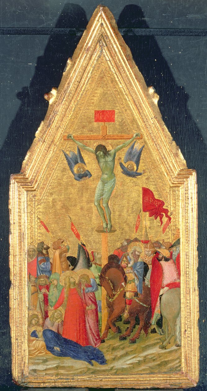 A keresztre feszítés, 1348-49 körül (tempera és aranylevél a panelen) alkotó: Ambrogio Lorenzetti