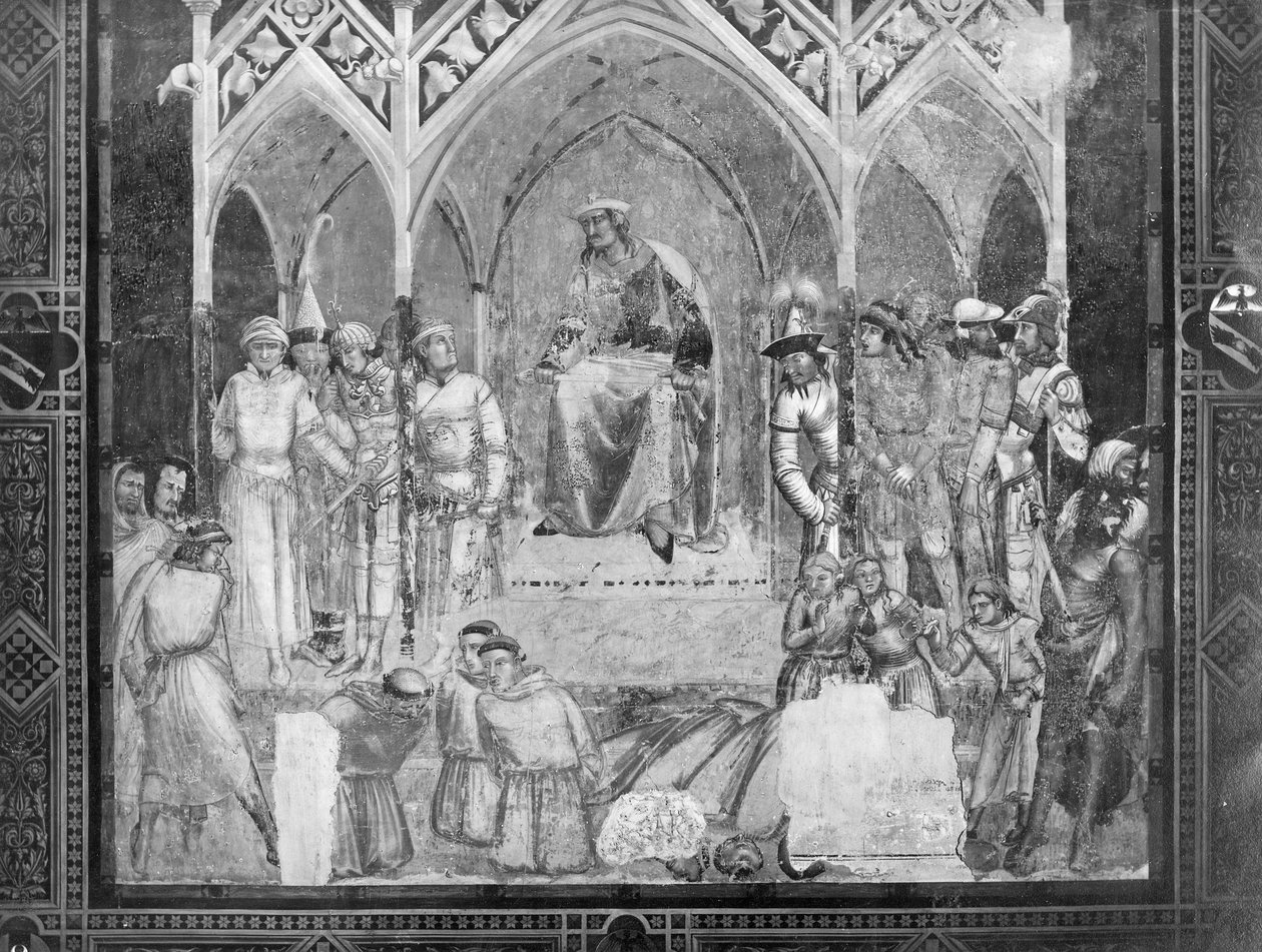 A ferences szerzetesek lefejezése a szultán előtt, 1331 körül alkotó: Ambrogio Lorenzetti