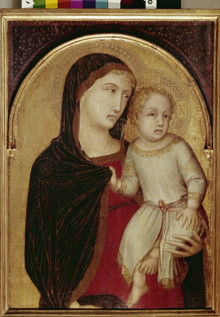 Szűz és gyermek (tempera és aranylevél fán, 1335 körül) alkotó: Ambrogio Lorenzetti